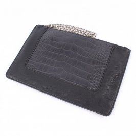 Černé koženkové psaníčko The Bag